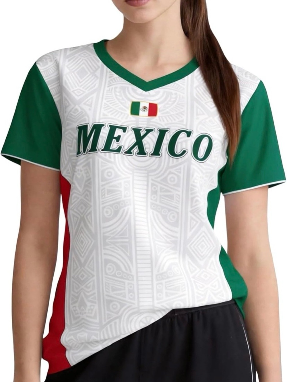 NEW | Mexico Women Soccer Jersey Sports Fans T-Shirts Athletic Slim Fit | Small